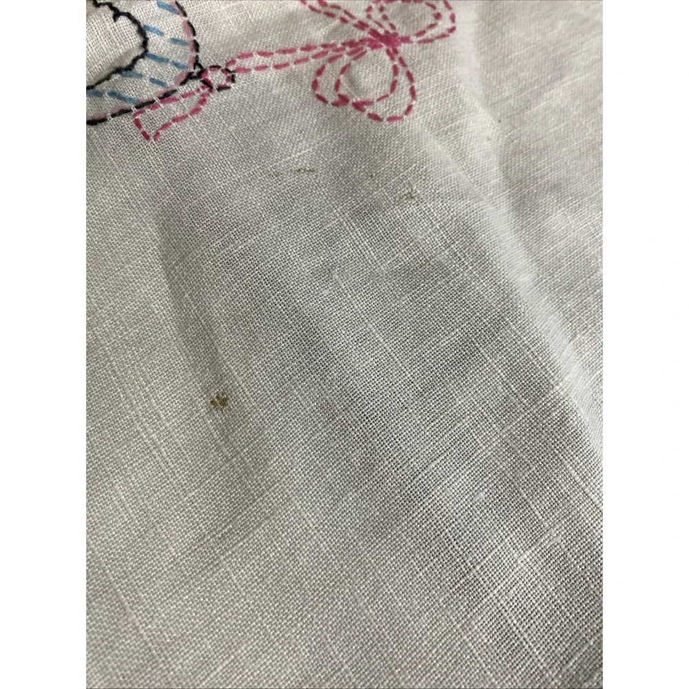 VTG Linen Card Table Cover Tablecloth 30x 29